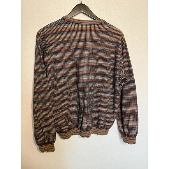 Vintage Tosani Canada Knit Sweater Mens Size Medium Pullover Colorful Cotton - Picture 6 of 6